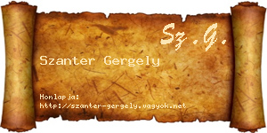 Szanter Gergely névjegykártya